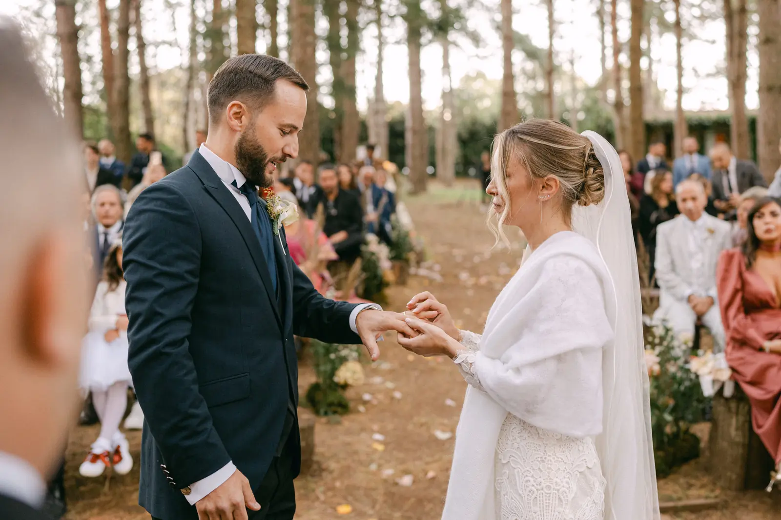 The exchange of rings during the civil ceremony